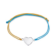 Браслет на шелковой нити с серебряной вставкой (арт. 7309/3823гж)