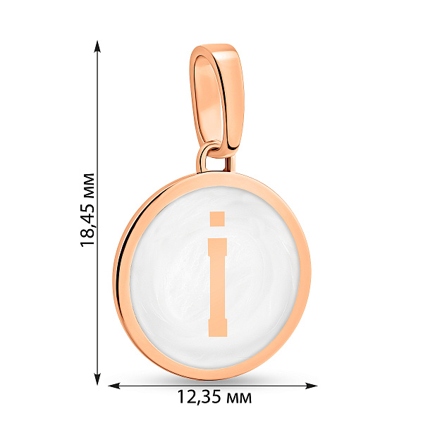 Кулон из красного золота Буква І с эмалью (арт. 440990еп) – изображение 2