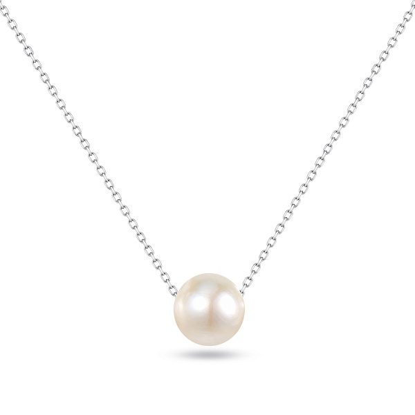Серебряное колье с жемчужиной (арт. 7507/2685/2жб) – изображение 2