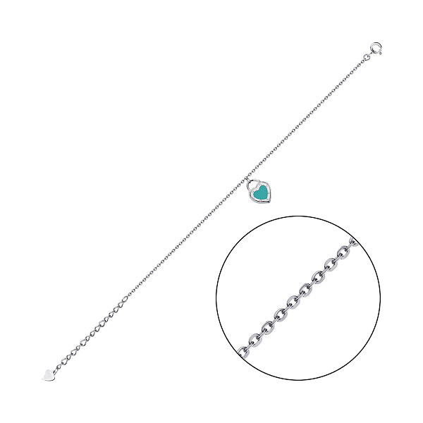 Срібний браслет Серце з емаллю (арт. 7509/3259ез) – зображення 1