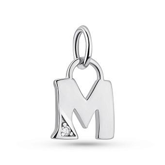 Серебряный подвес Буква М (арт. 7503/П2Ф/061)