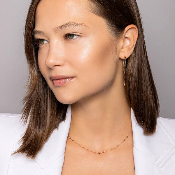 Сережки Fly з червоного золота (арт. 1101007) – зображення 3