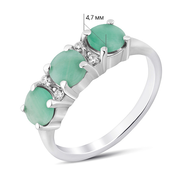 Серебряное кольцо с изумрудами (арт. 7501/2180029Изм) – изображение 2