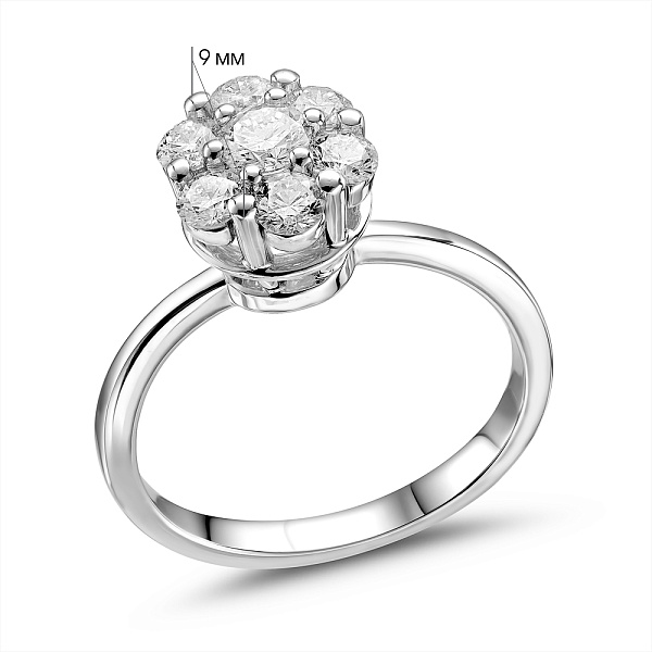 Золотое кольцо с бриллиантами (арт. К011442070/750б) – изображение 3