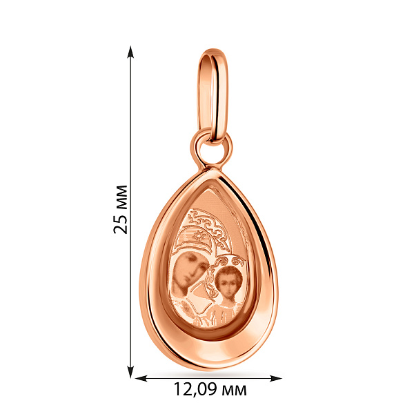 Золотая ладанка Богородица (арт. 400400К) – изображение 2