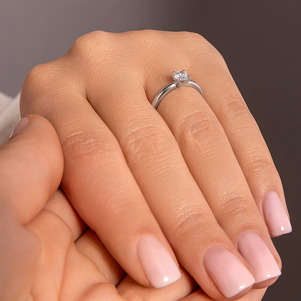 Каблучка з білого золота з одним діамантом (арт. К01109504046б) – зображення 5