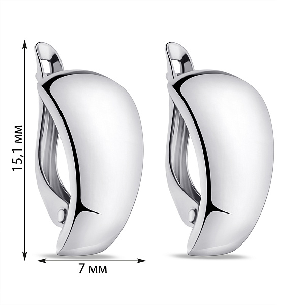 Срібні сережки з родіюванням (арт. 7502/1-8075.0.2) – зображення 2