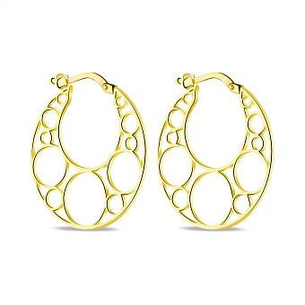 Фото Серебряные серьги с желтым родированием (арт. 7502/9367ж)