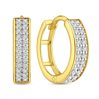 Золотые серьги-конго с фианитами (арт. 110292ж)