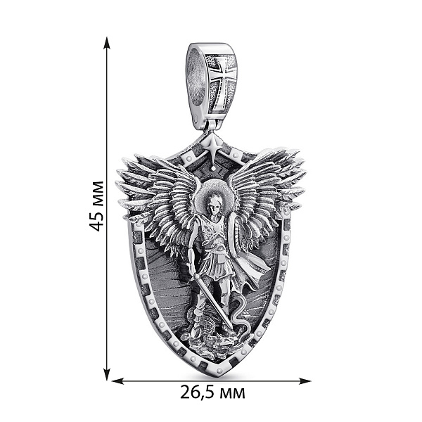 Серебряный подвес Архангел Михаил (арт. 7903/257пю) – изображение 2