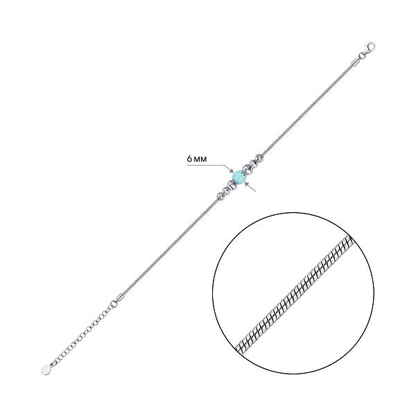 Серебряный браслет без камней (арт. 7509/4619ег) – изображение 2