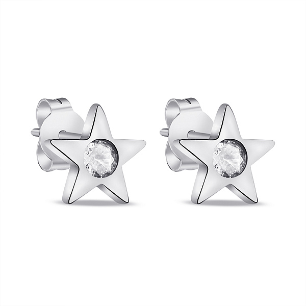 Серебряные серьги Звезды с фианитами (арт. 7518/6610) – изображение 1