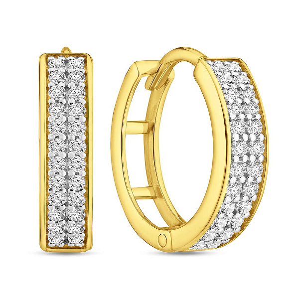 Золотые серьги-конго с фианитами (арт. 110292ж) – изображение 1