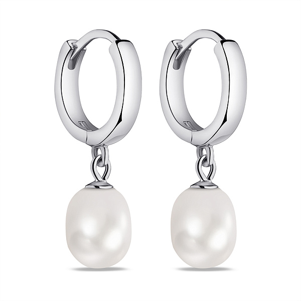 Серьги серебряные с жемчугом (арт. 7502/9564/10жб) – изображение 1