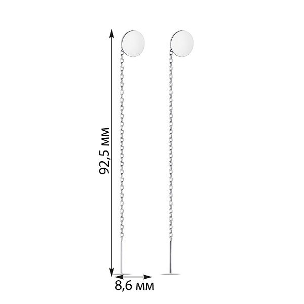 Серебряные серьги-протяжки (арт. 7502/9654) – изображение 2
