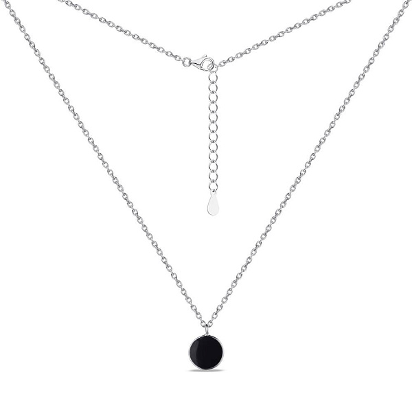 Колье из серебра с черной эмалью (арт. 7507/1180еч) – изображение 2