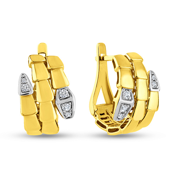 Серьги из желтого золота с фианитами (арт. 1091349ж) – изображение 1