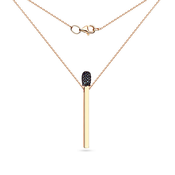 Кольє «Сірник» з червоного золота з чорними фіанітами (арт. 351408ч) – зображення 2