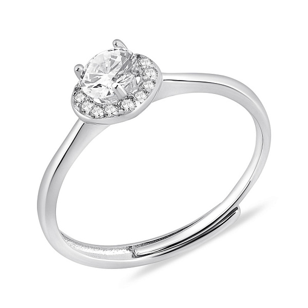 Серебряное кольцо Сердце с фианитами (арт. 7501/8070) – изображение 1