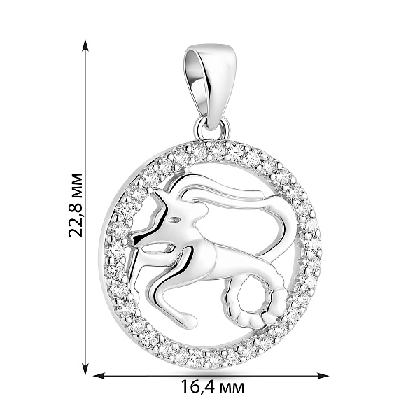 Серебряный кулон Козерог с фианитами (арт. 7503/4702кз) – изображение 2