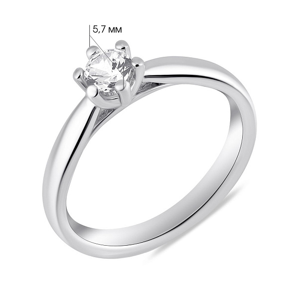 Срібна каблучка з фіанітом (арт. 7501/6668) – зображення 2