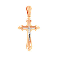 Фото Крестик из красного золота с распятием (арт. 501700)