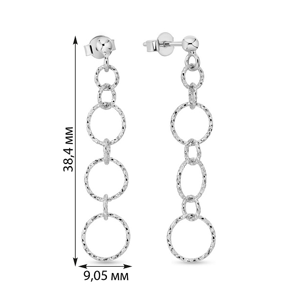 Довгі сережки з білого золота (арт. 108772б) – зображення 4