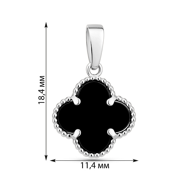 Кулон з білого золота з оніксом (арт. 441439/10бо) – зображення 2