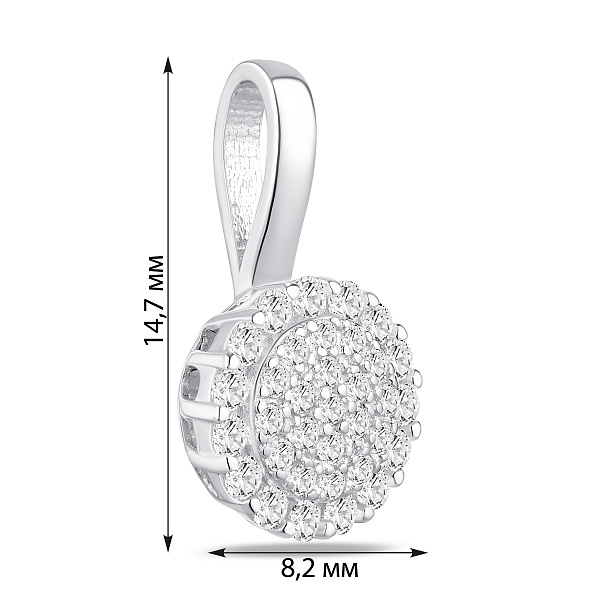 Серебряный кулон с фианитами (арт. 7503/4646) – изображение 2