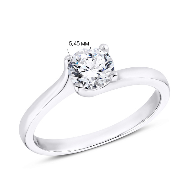 Серебряное кольцо с фианитом (арт. 7501/3808) – изображение 2