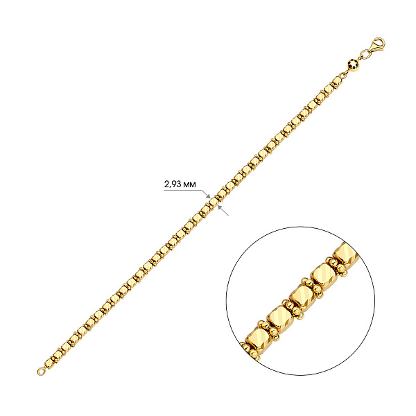 Золотой браслет в желтом цвете металла (арт. 325368ж) – изображение 3