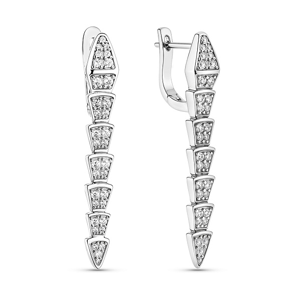 Серебряные серьги Змея с фианитами (арт. 7502/2144953) – изображение 1