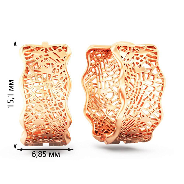 Серьги из красного золота (арт. 111296) – изображение 4