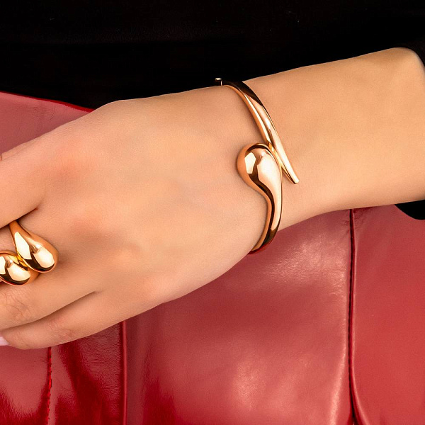 Жорсткий браслет з червоного золота Крапля (арт. 3261227) – зображення 2