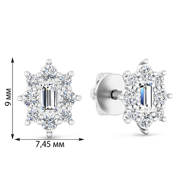 Пусеты из белого золота с бриллиантами (арт. Т011457050б) – изображение 5