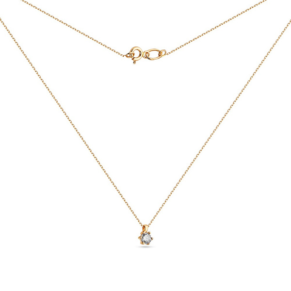 Колье из желтого золота с фианитом (арт. 351050/2ж) – изображение 2