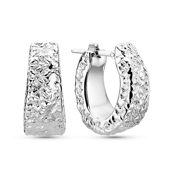 Серьги-кольца из белого золота Francelli (арт. 1091861/15б) – изображение 1