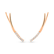 Золотые серьги-клаймберы с фианитами (арт. 2106203101)