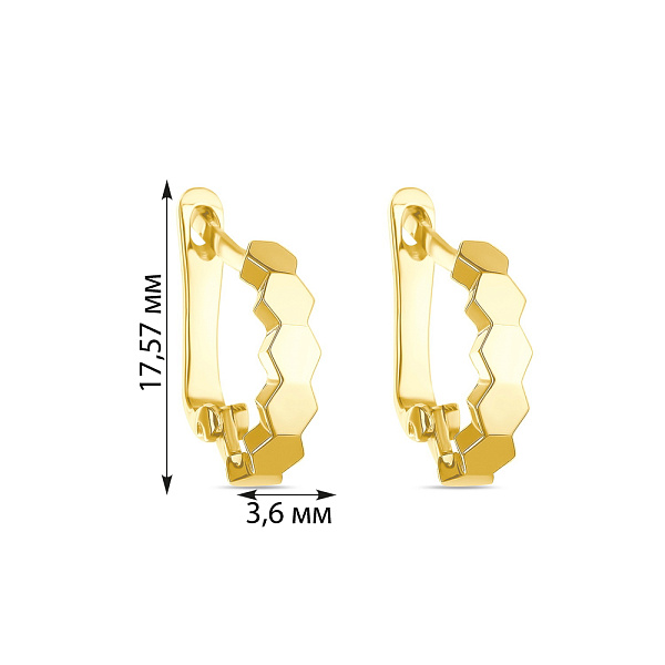 Золотые серьги без вставки (арт. 107606ж) – изображение 2