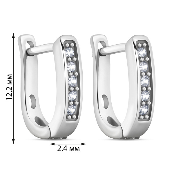 Серьги из серебра с фианитами (арт. 7502/9386) – изображение 2