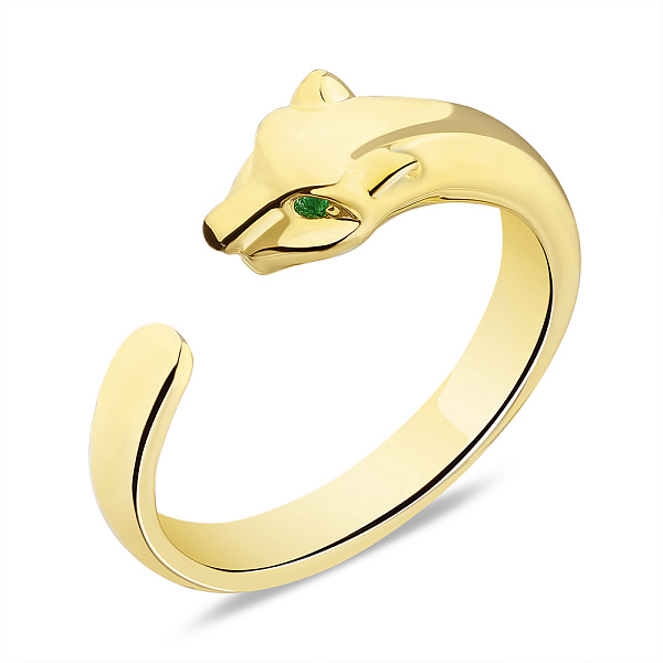 Серебряное кольцо с алпинитами и желтым родированием (арт. 7501/6100жаз) – изображение 1