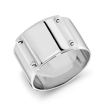 Широка каблучка з білого золота (арт. 154014б)