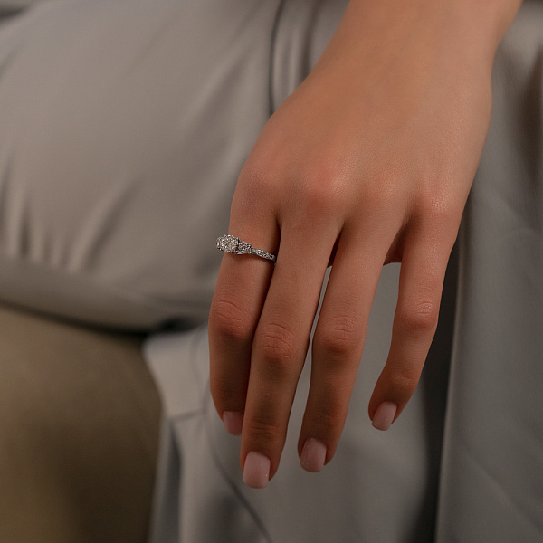 Золота каблучка з діамантами (арт. К341237050б) – зображення 4