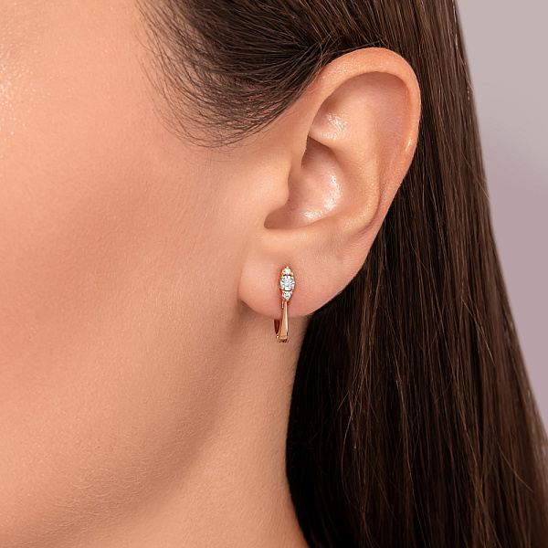 Серьги из красного золота с бриллиантами (арт. С011742005) – изображение 2