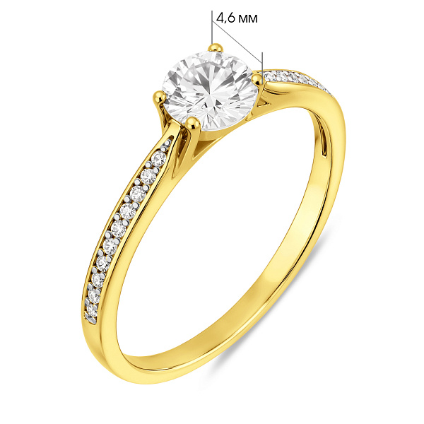 Золотое помолвочное кольцо с фианитами (арт. 140591ж) – изображение 2