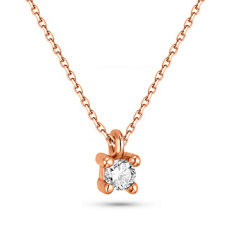 Колье из красного золота с бриллиантом (арт. Ц011289005)