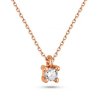 Кольє з червоного золота з діамантом (арт. Ц011289005)