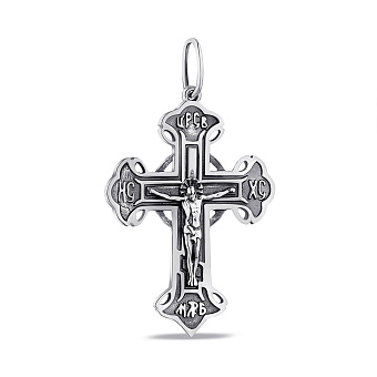 Срібний хрестик з розп'яттям та з чорнінням (арт. 7904/0784.10)