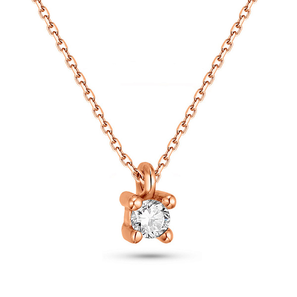 Колье из красного золота с бриллиантом (арт. Ц011289005) – изображение 1