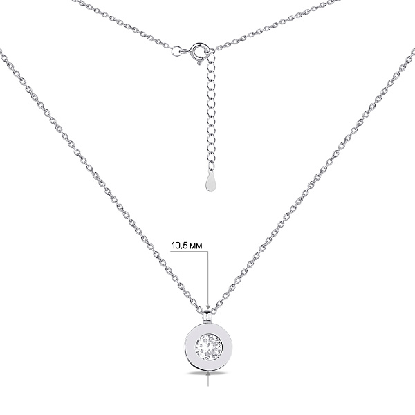Срібне кольє з фіанітом (арт. 7507/1755) – зображення 3